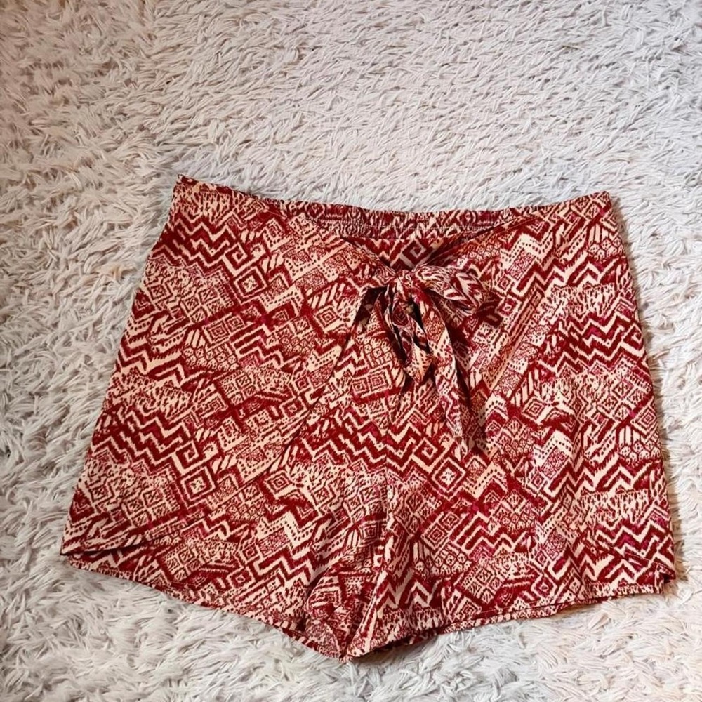 Geometric Tribal Earthy Boho Hippie Natural Granola Lightweight Shorts Womens L